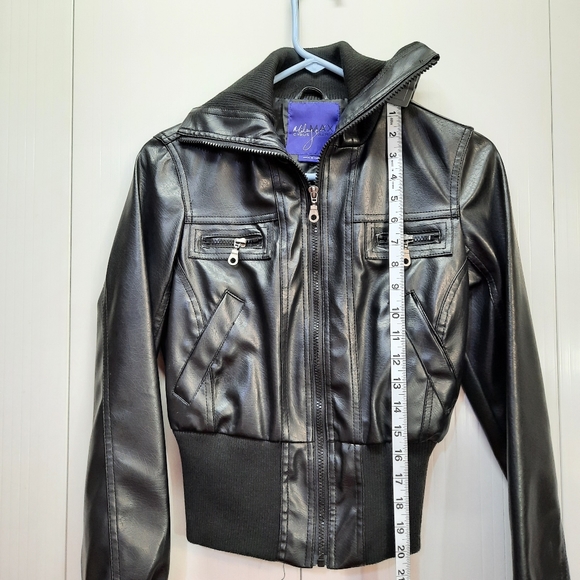 Miley Cyrus Max Azria Faux Leather Girl's Jacket Black size S - Picture 14 of 16